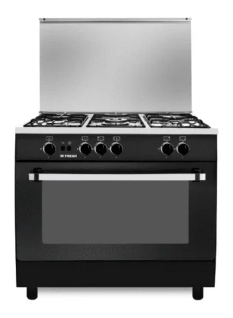 فريش بوتجاز فريش5شعلة 60*90  اسود سطح ستالس جامبو ستار امان فرن وشواية - Image 1